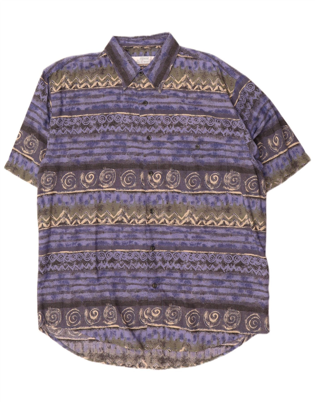 St. Bernard Mens Short Sleeve Shirt Medium Multicoloured Geometric Viscose
