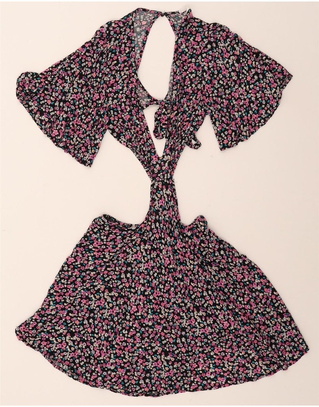 TERRANOVA Womens Cut Out Sundress UK 12 Medium Multicoloured Floral Vintage Terranova and Second-Hand Terranova from Messina Hembry 