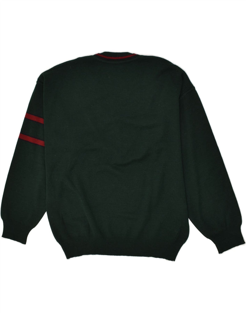 IL GRANCHIO Mens V-Neck Jumper Sweater Large Green Wool | Vintage Il Granchio | Thrift | Second-Hand Il Granchio | Used Clothing | Messina Hembry 