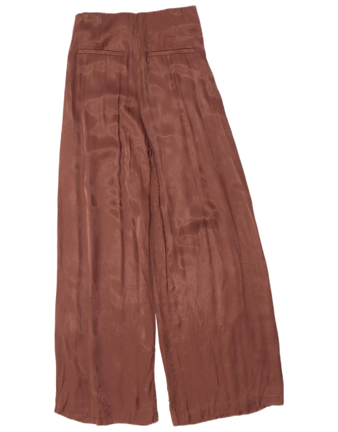 ZARA Womens Wide Leg Casual Trousers XS W24 L30 Brown Viscose
