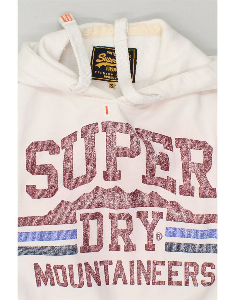 SUPERDRY Mens Graphic Hoodie Jumper Small White Cotton | Vintage Superdry | Thrift | Second-Hand Superdry | Used Clothing | Messina Hembry 