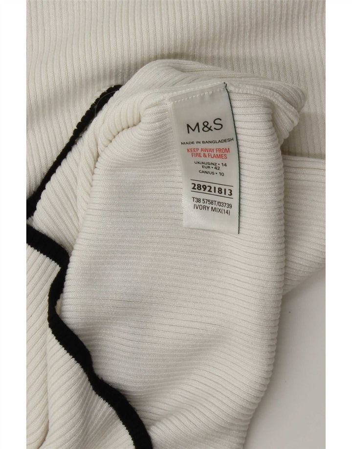 Marks & Spencer Womens Vest Top UK 14 Large White Viscose