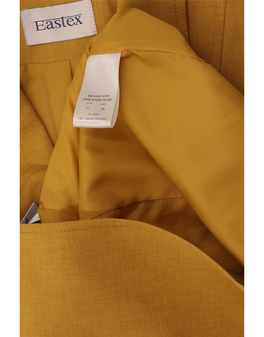 Eastex Womens 3 Button Blazer Jacket UK 12 Medium Yellow Polyester