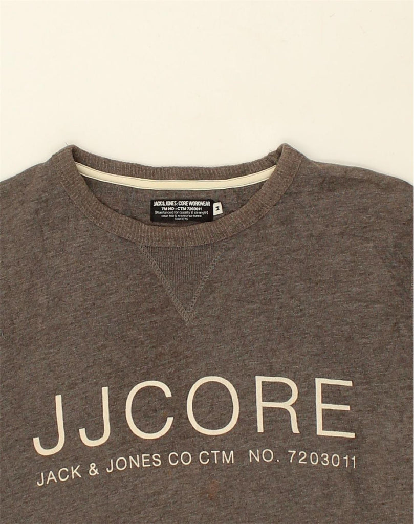 JACK & JONES Mens Graphic Sweatshirt Jumper Medium Grey Cotton | Vintage Jack & Jones | Thrift | Second-Hand Jack & Jones | Used Clothing | Messina Hembry 