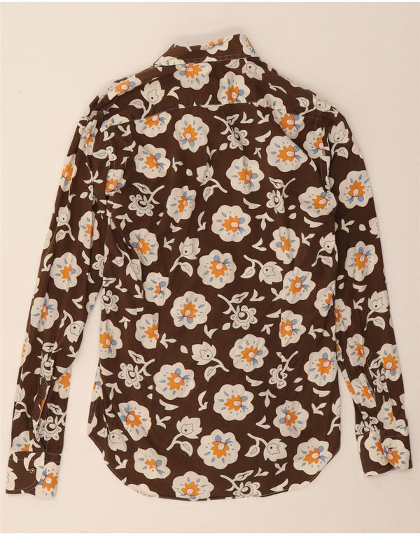 Bellini Mens Shirt Suze 39 15 1/2 Medium Brown Floral