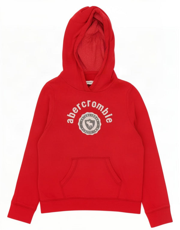 Abercrombie & Fitch Boys Graphic Hoodie Jumper 13-14 Years Red Cotton