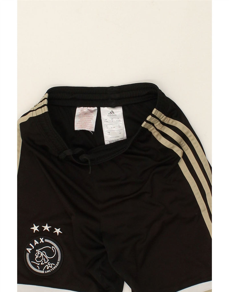 ADIDAS Boys Ajax Amsterdam Graphic Sport Shorts 9-10 Years Black Polyester | Vintage Adidas | Thrift | Second-Hand Adidas | Used Clothing | Messina Hembry 