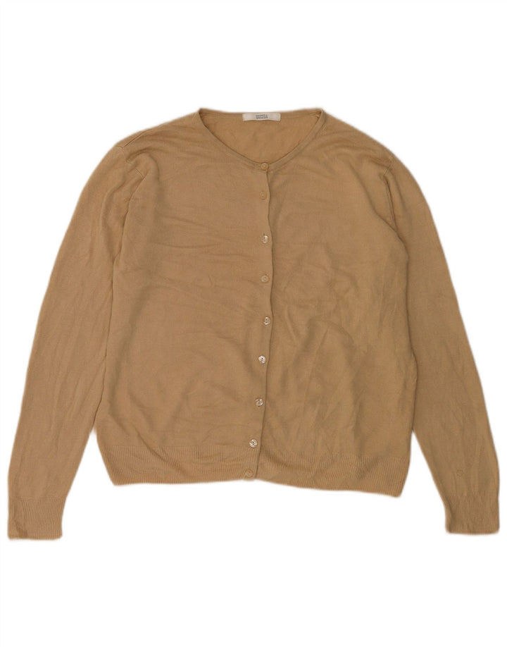 Marks & Spencer Womens Cardigan Sweater UK 14 Large Beige Acrylic