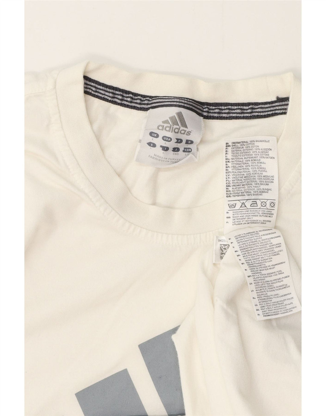 ADIDAS Mens Graphic T-Shirt Top Large White Cotton