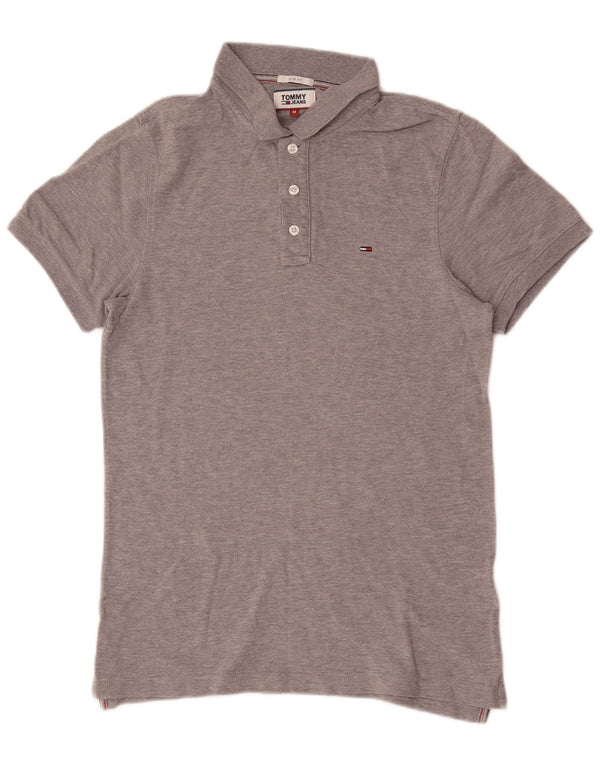Tommy Hilfiger Mens Slim Fit Polo Shirt Medium Grey Flecked Cotton