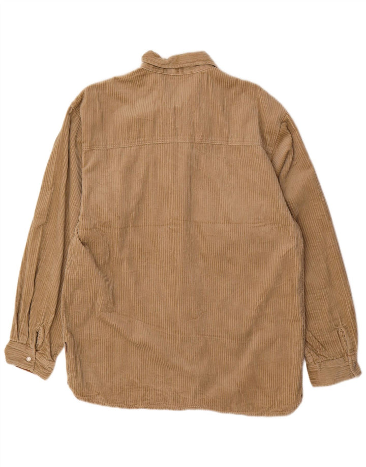 Mustang Mens Corduroy Shirt Medium Beige Cotton
