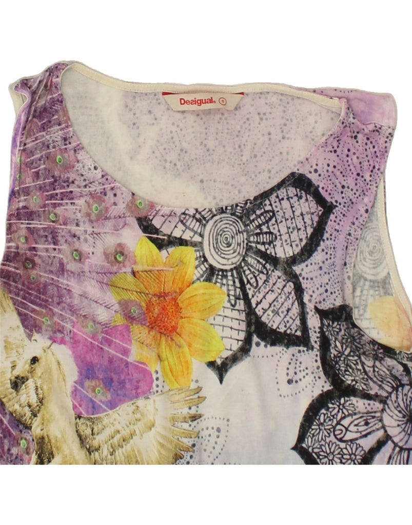 DESIGUAL Womens Graphic Sleeveless Tunic Top UK 10 Small Multicoloured | Vintage Desigual | Thrift | Second-Hand Desigual | Used Clothing | Messina Hembry 