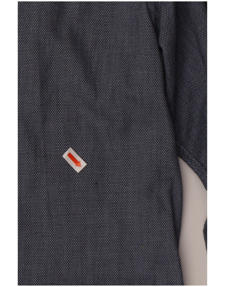 TOMMY HILFIGER Mens Slim Fit Shirt Small Navy Blue Cotton