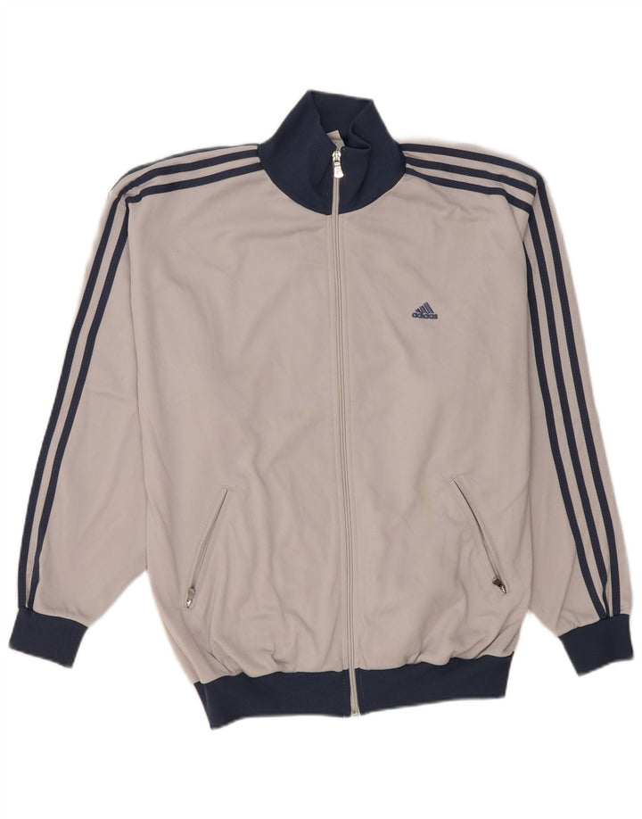 Adidas Mens Tracksuit Top Jacket UK 38/40 Medium Grey Polyester