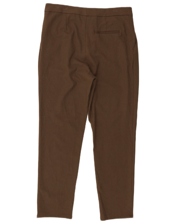 Zara Womens High Waist Pegged Chino Trousers Medium W28 L28 Brown