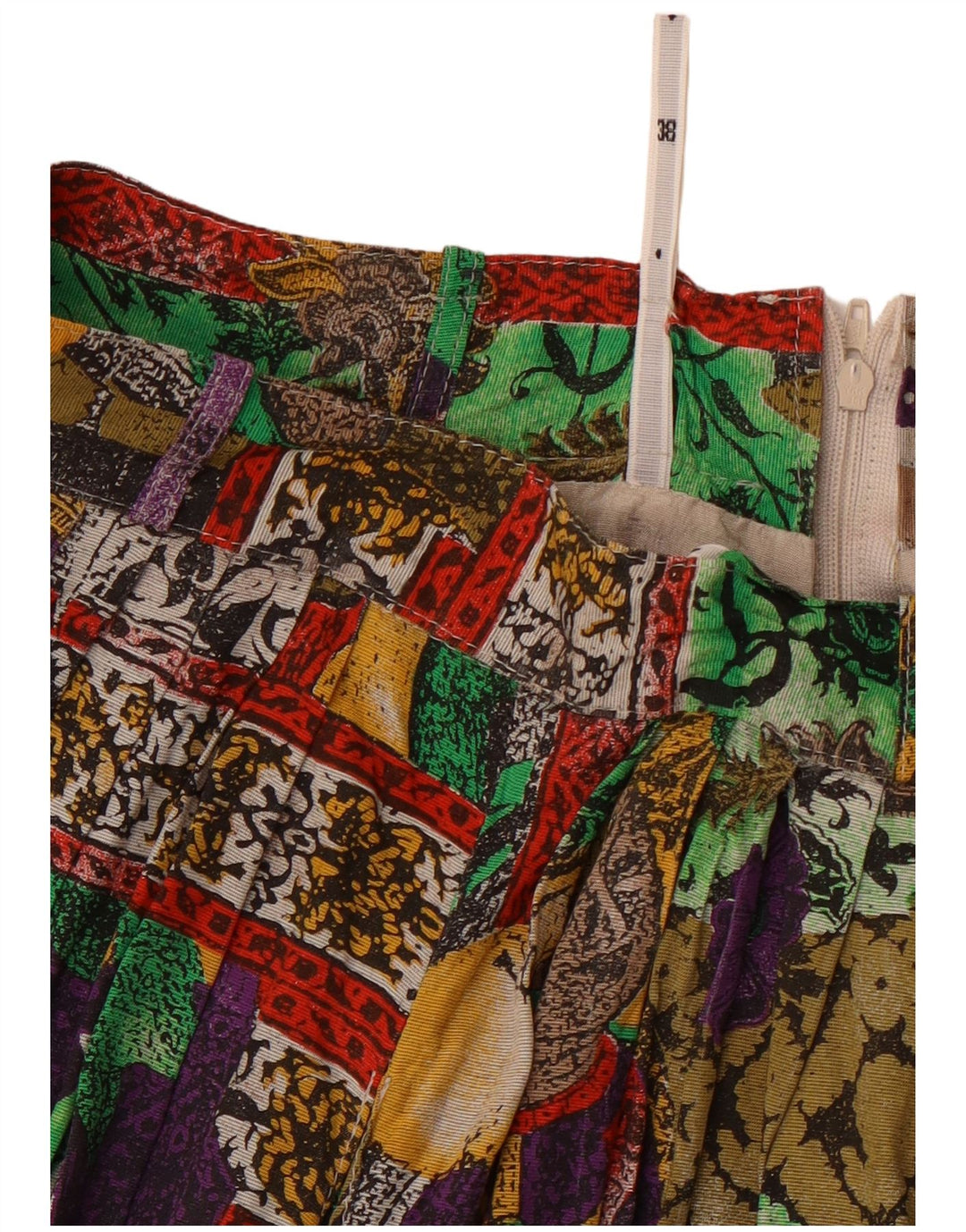 VINTAGE Womens High Waist A-Line Skirt EU 38 Medium W26  Multicoloured