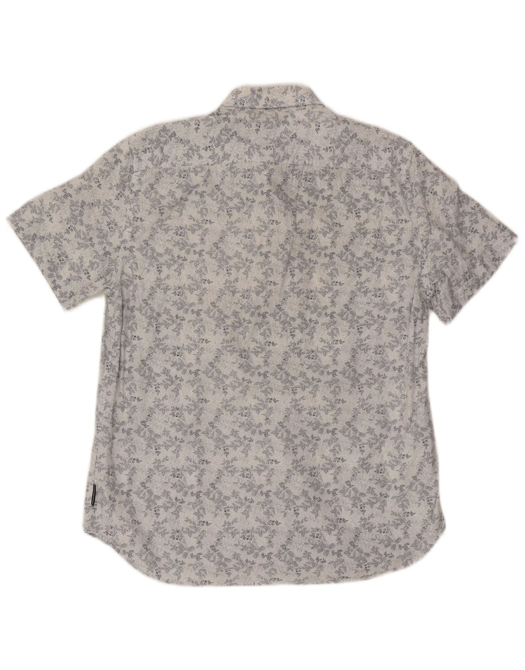 French Connection Mens Short Sleeve Shirt Large White Floral Cotton