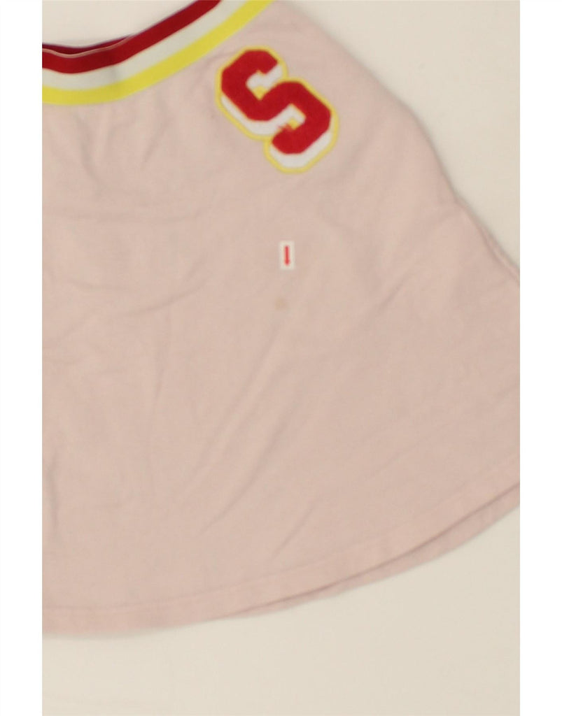 SUNDEK Womens Graphic Tennis Skirt UK 10 Small Pink Cotton Vintage Sundek and Second-Hand Sundek from Messina Hembry 