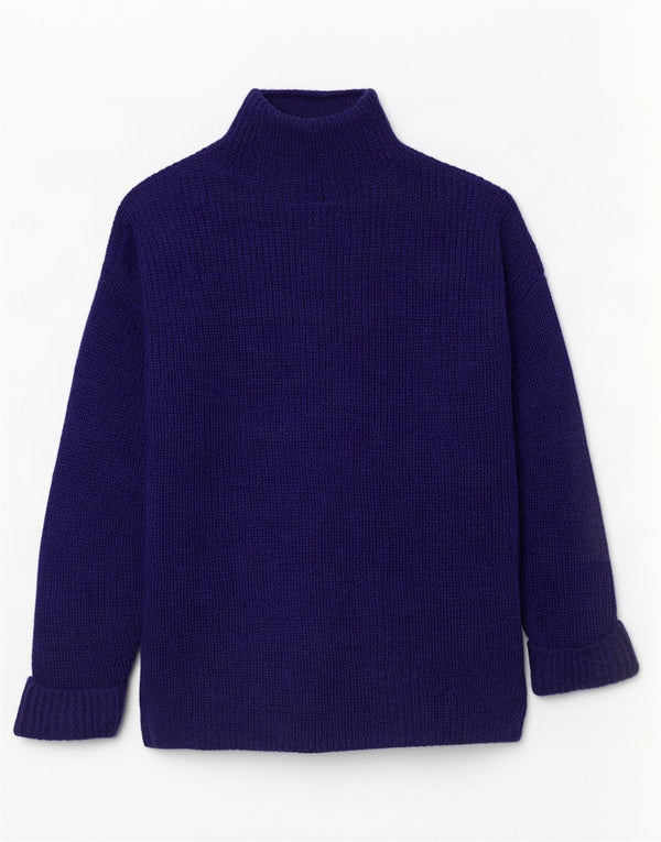 Karen Millen Womens Turtle Neck Jumper Sweater UK 14 Medium Purple