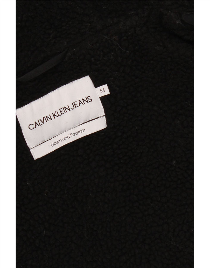 Calvin Klein Mens Hooded Padded Jacket UK 38 Medium Black Polyester
