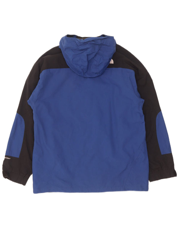 The North Face Mens Hooded Windbreaker Jacket UK 42 XL Blue Colourblock