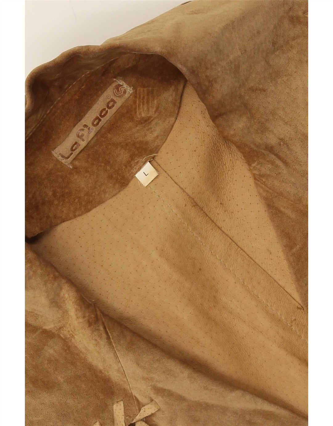 Vintage Womens 2 Button Suede Blazer Jacket UK 14 Large Beige