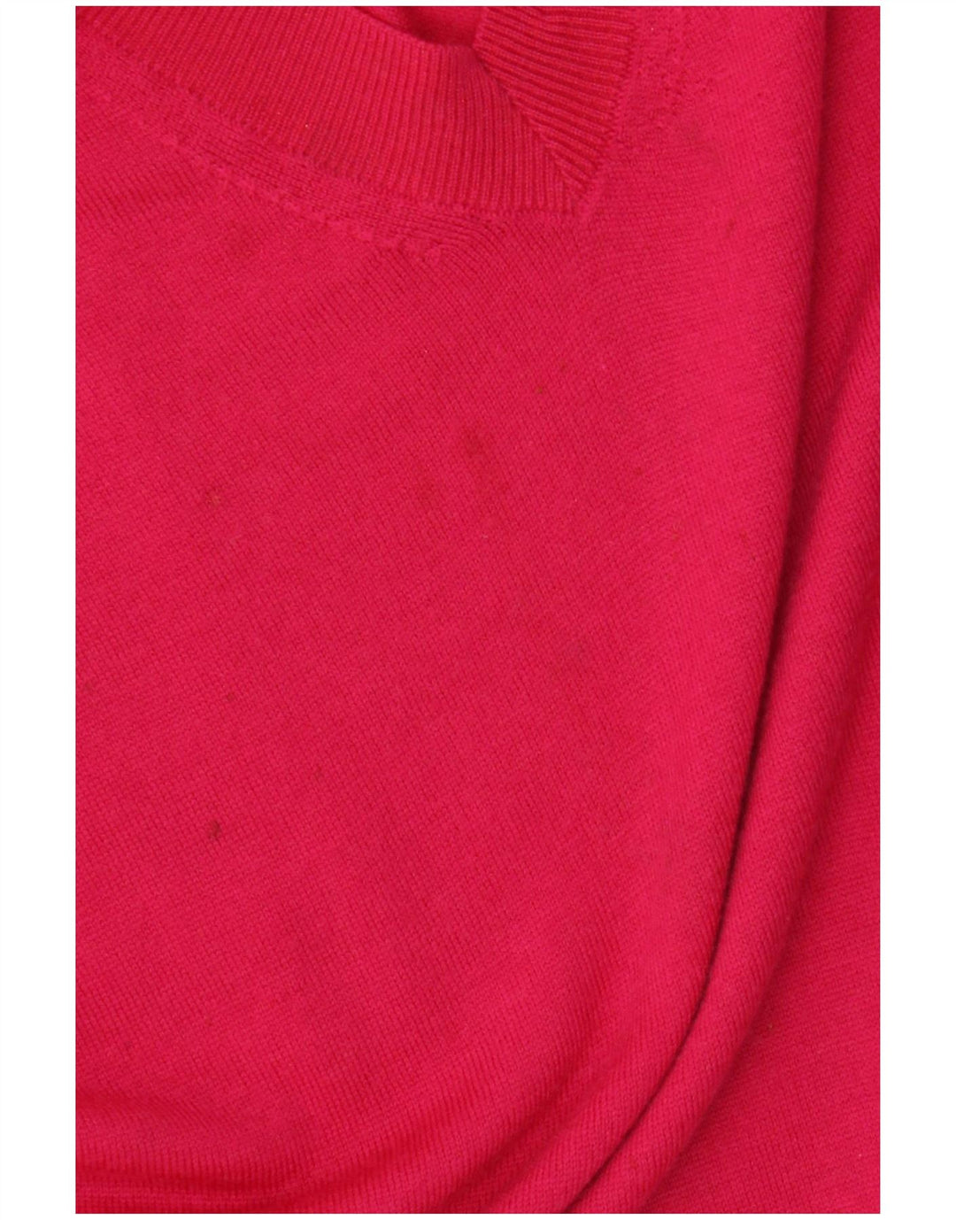 Marks & Spencer Womens V-Neck Jumper Sweater UK 14 Medium Pink Merino Wool