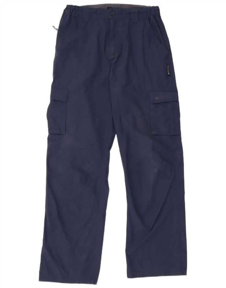 Mountain Warehouse Mens Straight Cargo Trousers W32 L31 Navy Blue Polyester