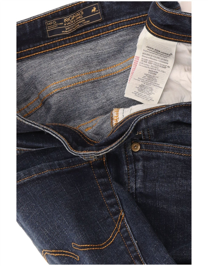 Jack & Jones Mens Slim Jeans W34 L32 Navy Blue Cotton