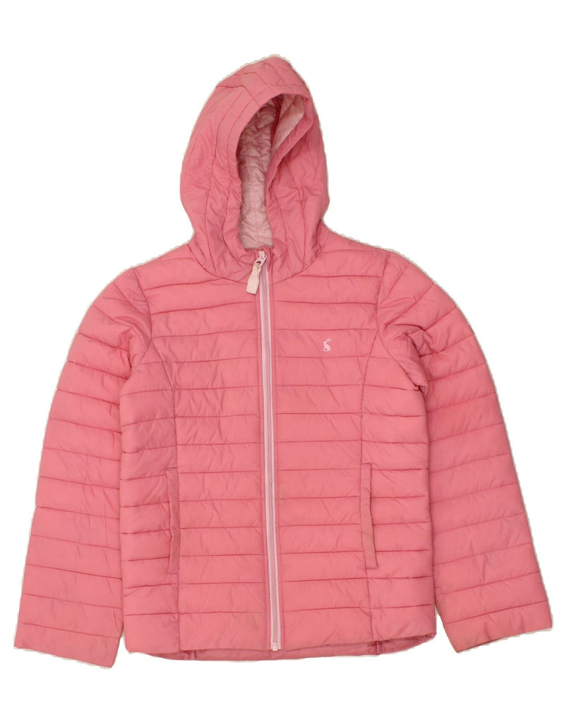 JOULES Girls Hooded Padded Jacket 11-12 Years Pink Polyester Vintage Joules and Second-Hand Joules from Messina Hembry 