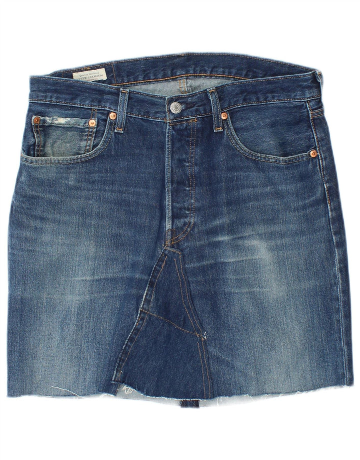 LEVI'S Womens 501 Denim Skirt W32 Large Blue Cotton