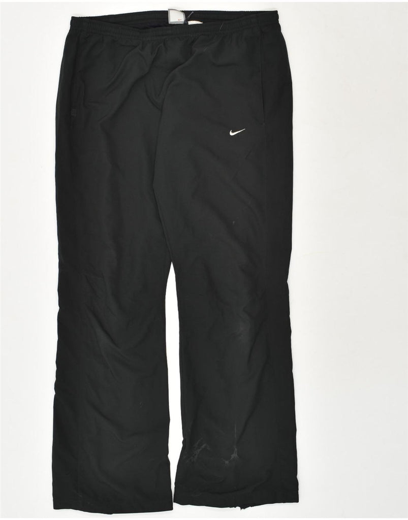 NIKE Womens Tracksuit Trousers UK 12 Medium Black Polyester | Vintage Nike | Thrift | Second-Hand Nike | Used Clothing | Messina Hembry 