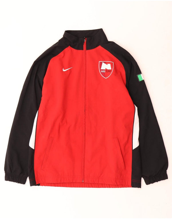 Nike Boys Graphic Tracksuit Top Jacket 13-14 Years XL Red Colourblock