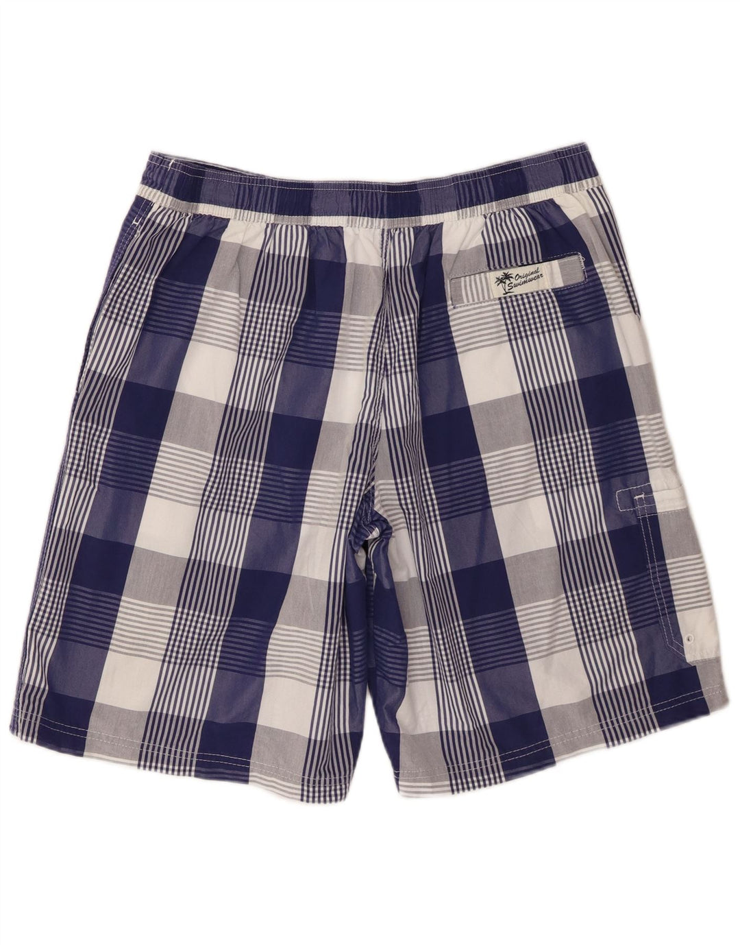 Marks & Spencer Mens Blue Harbour Swimming Shorts Large  Blue Check Cotton