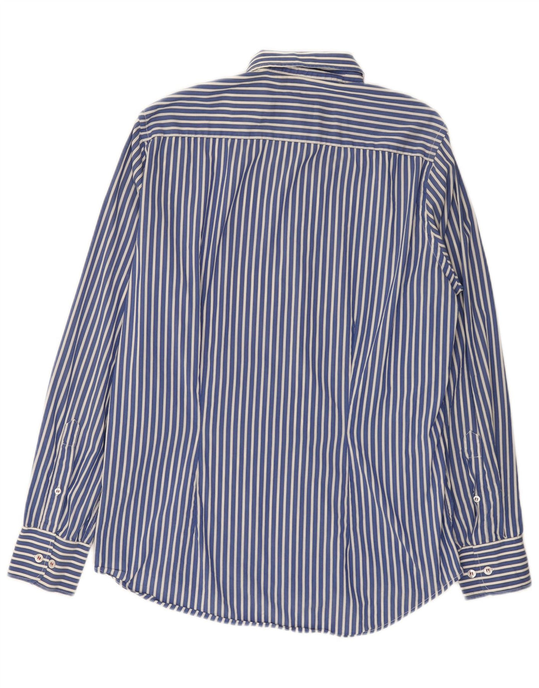 Fred Perry Mens Slim Fit Shirt Medium Blue Striped Cotton