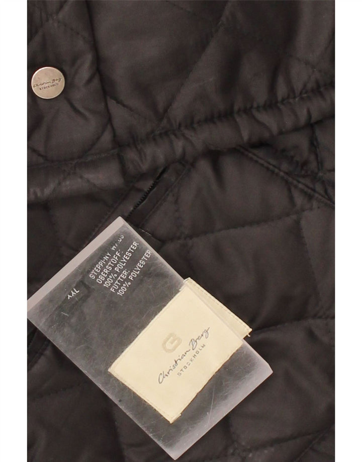 CHRISTIAN BERG Mens Quilted Jacket UK 44 2XL Black Polyester Vintage Christian Berg and Second-Hand Christian Berg from Messina Hembry 
