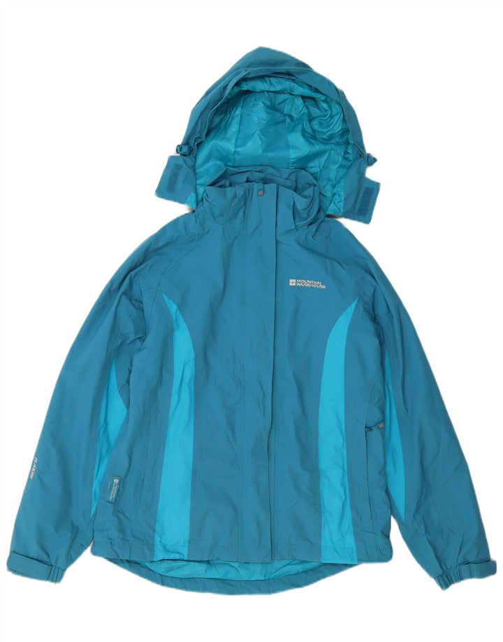 Mountain Warehouse Womens Isoory Hooded Rain Jacket UK 12 Medium Blue Nylon