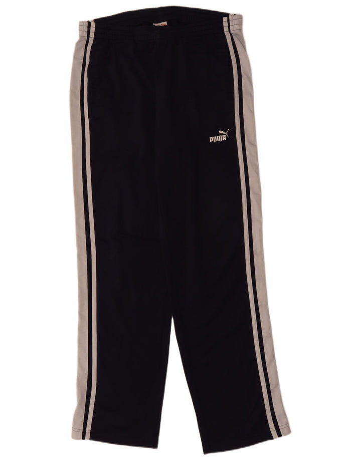 PUMA Mens Tracksuit Trousers Medium  Navy Blue Colourblock Polyester