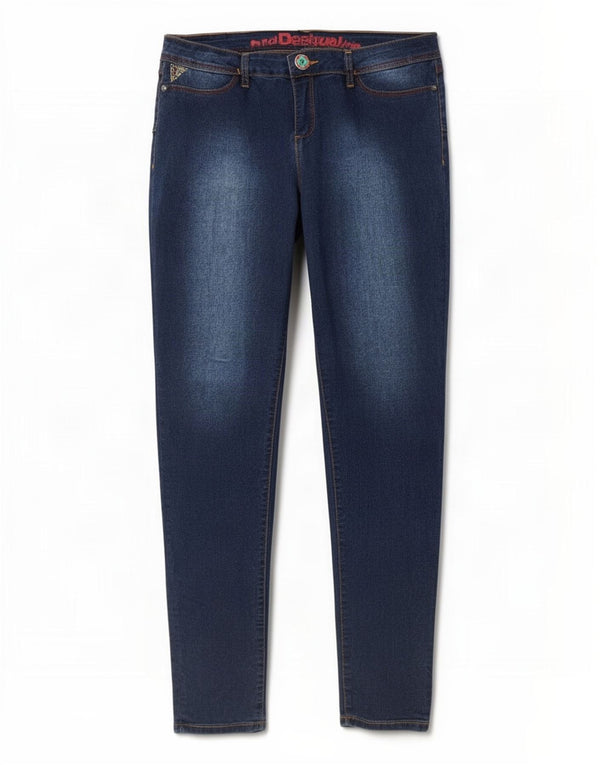 Desigual Womens Jegging Jeans W34 L32 Navy Blue Cotton