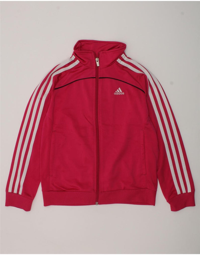 ADIDAS Girls Tracksuit Top Jacket 9-10 Years Pink Polyester | Vintage Adidas | Thrift | Second-Hand Adidas | Used Clothing | Messina Hembry 