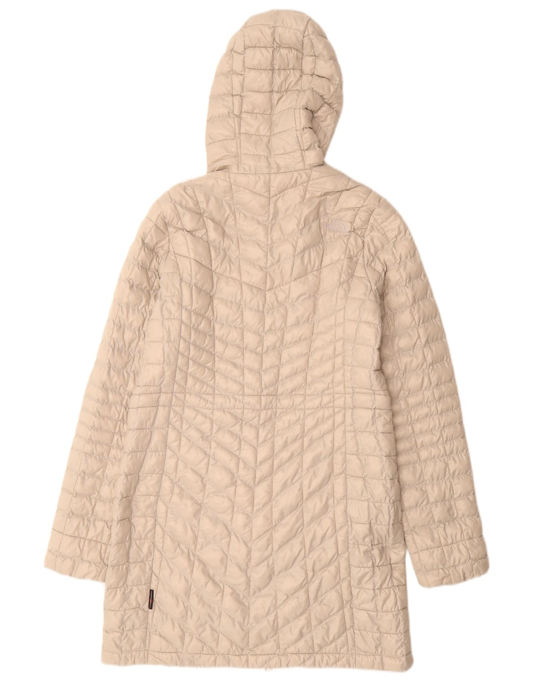 The North Face Womens Hooded Padded Coat UK 14 Medium Beige Nylon
