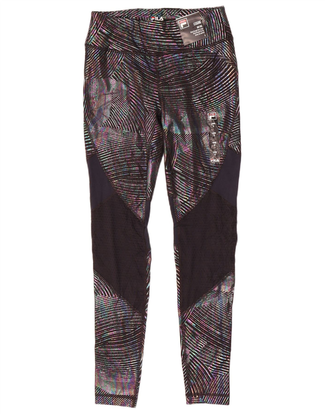 Fila Womens Leggings UK 10 Small Multicoloured Colourblock Polyester