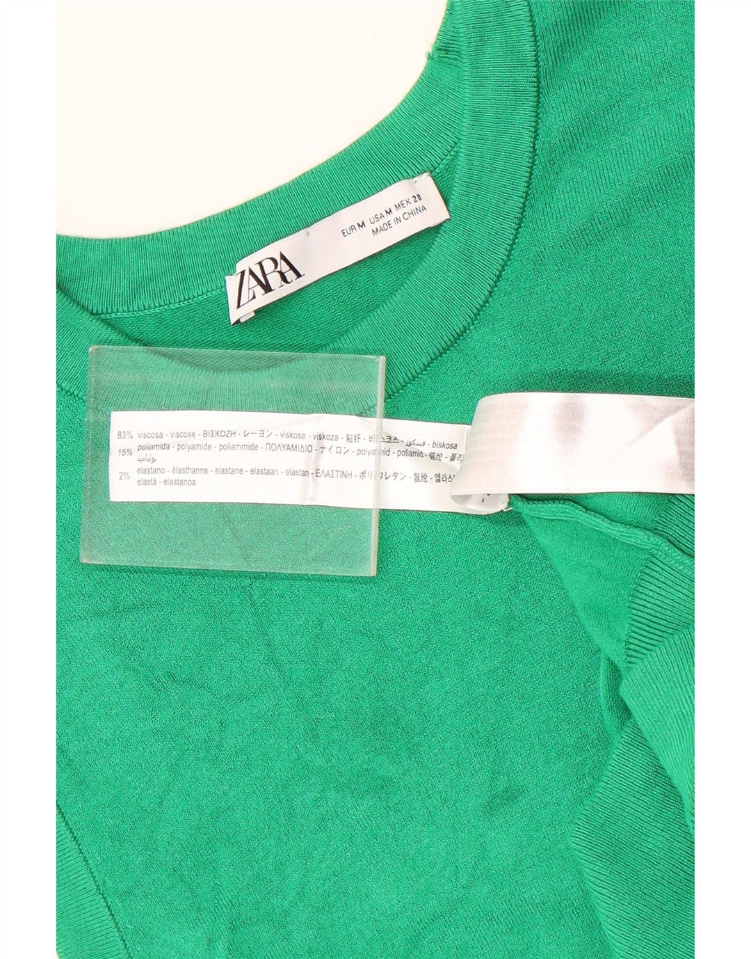 Zara Womens Vest Tank Top UK 12 Medium Green Viscose
