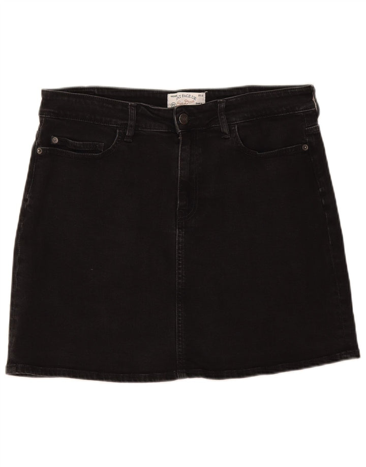 Fat Face Womens Mini Denim Skirt UK 12 Medium W32 Black Cotton