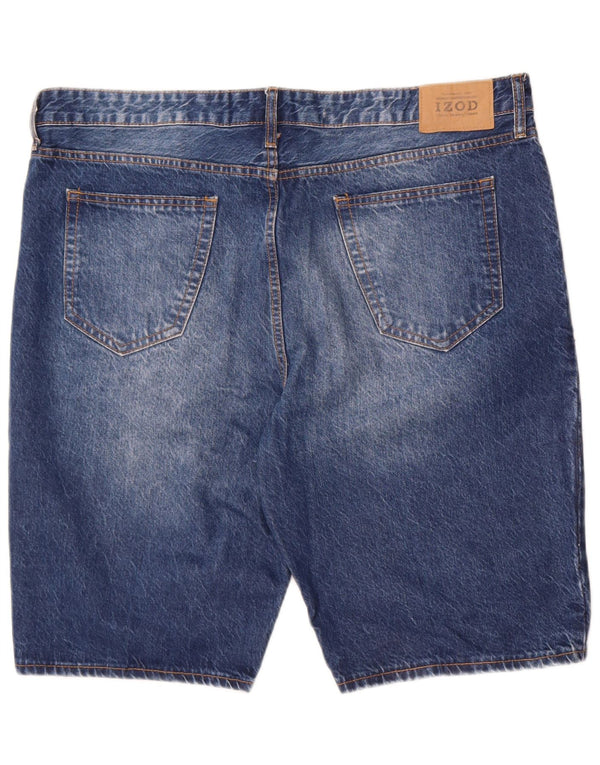 Izod Mens Slim Fit Denim Shorts W40 XL Blue Cotton