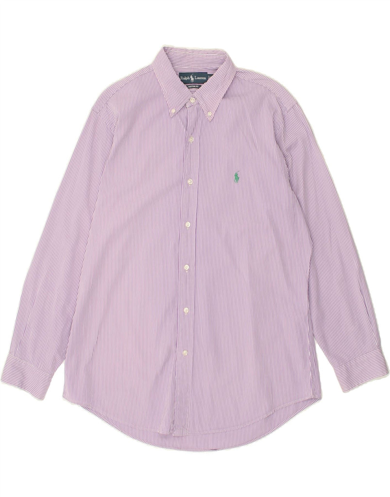 RALPH LAUREN Mens Custom Fit Shirt Size 16 1/2 Large Purple Pinstripe | Vintage Ralph Lauren | Thrift | Second-Hand Ralph Lauren | Used Clothing | Messina Hembry 