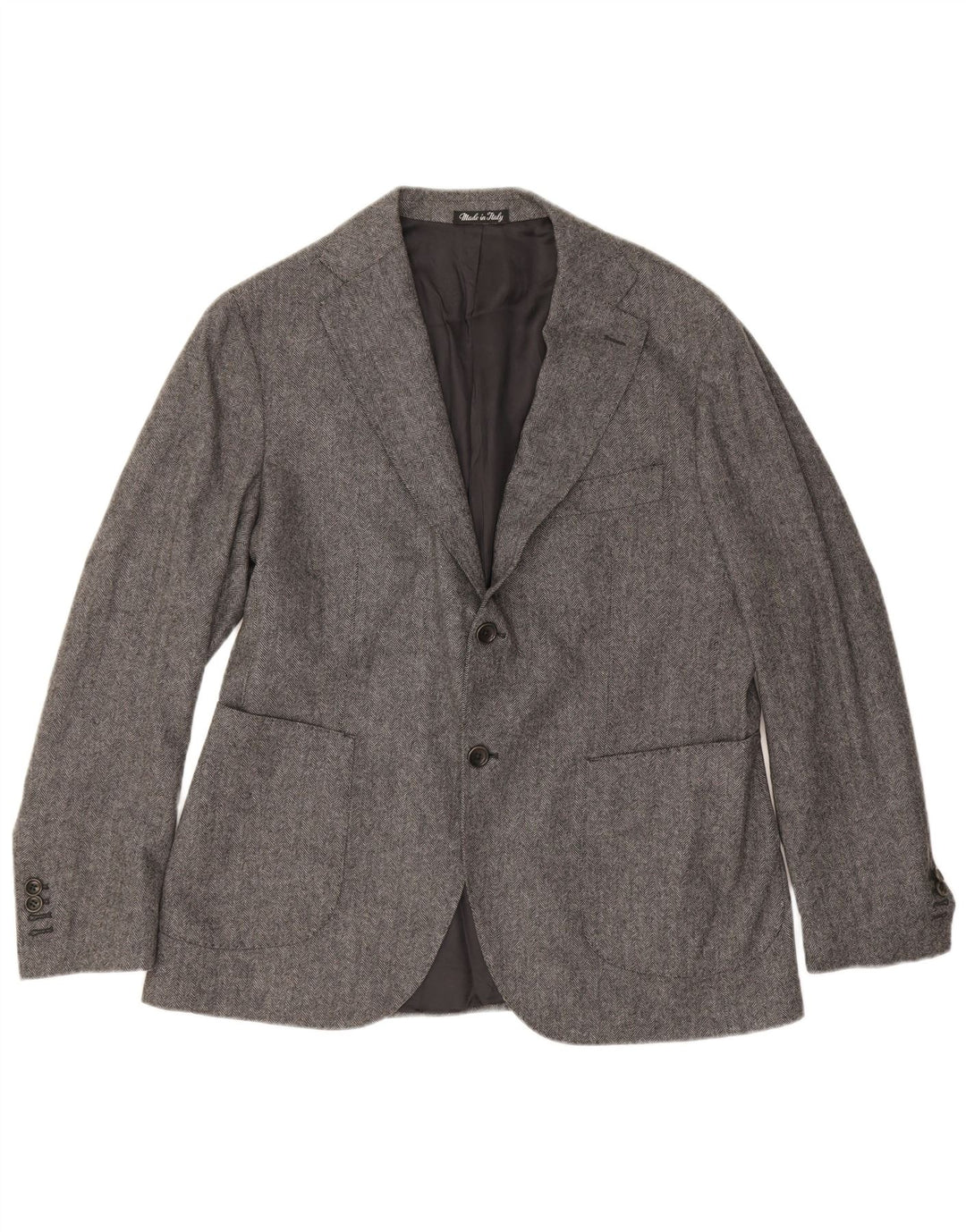 Carlo Barbera Mens 2 Button Blazer Jacket IT 50 Large Grey Herringbone