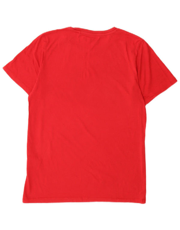 Jack & Jones Mens Denizen Graphic T-Shirt Top Medium Red Cotton