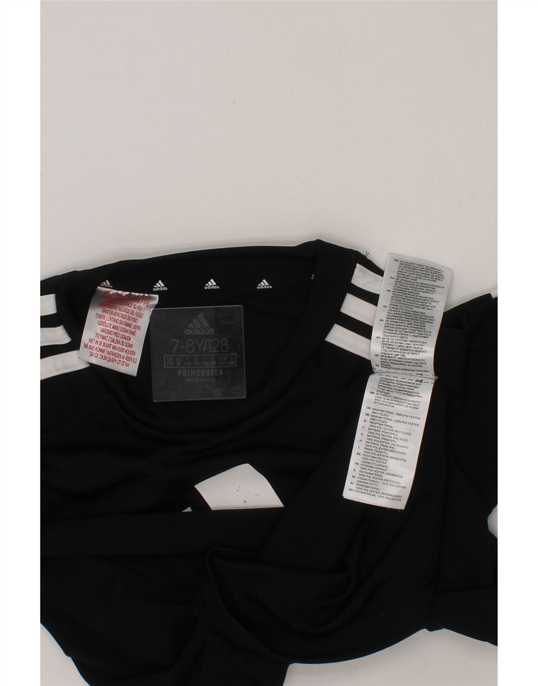 ADIDAS Boys Aeroready Graphic T-Shirt Top 7-8 Years Black Polyester Vintage Adidas and Second-Hand Adidas from Messina Hembry 