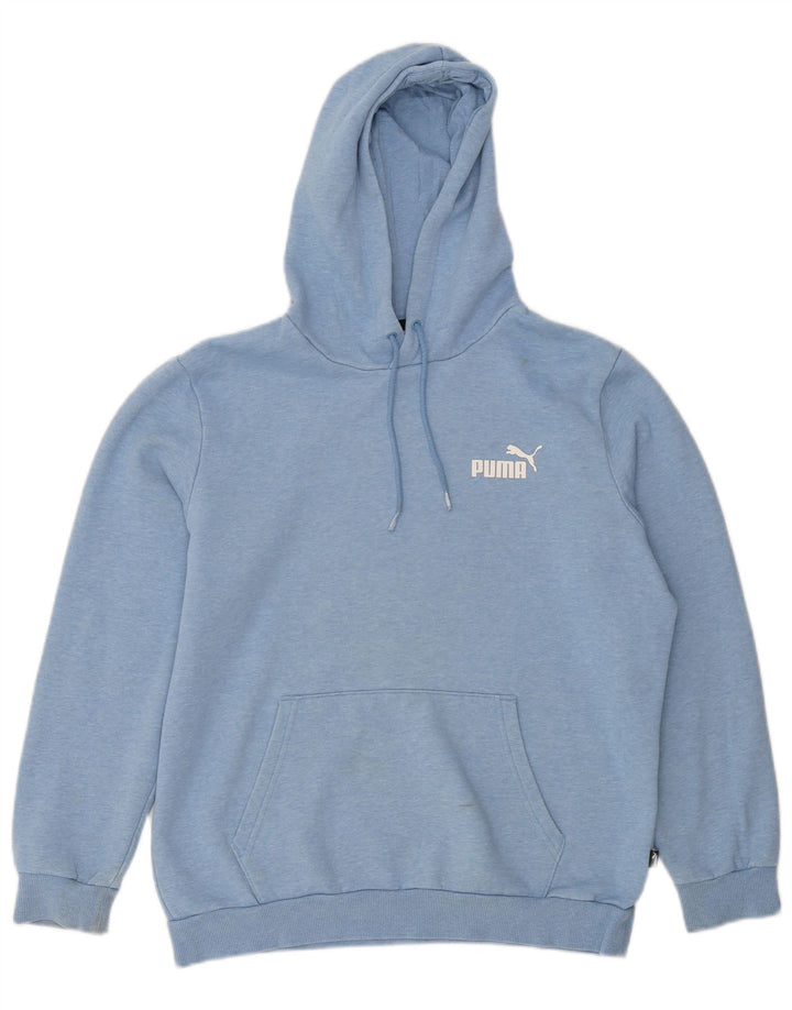 Puma Mens Hoodie Jumper Medium Blue Flecked Cotton